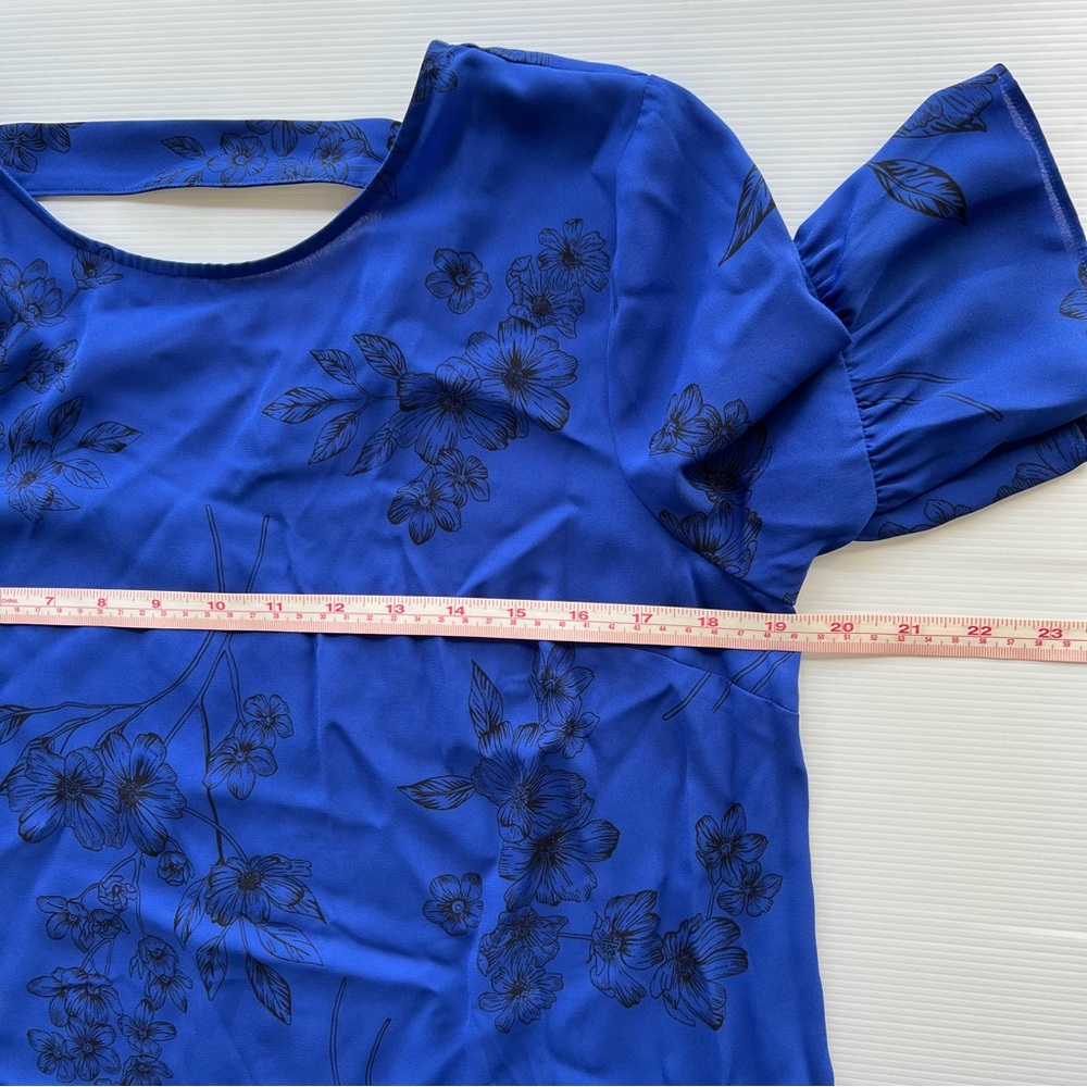 Tokito Women’s Top Blouse Blue Black Floral ‘Parisian Blooms’ Size 10 - NWT New - Picture 7 of 8